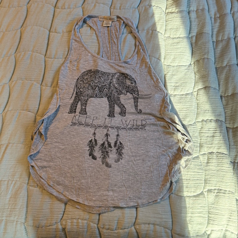Gray Elephant Graphic Tank Top